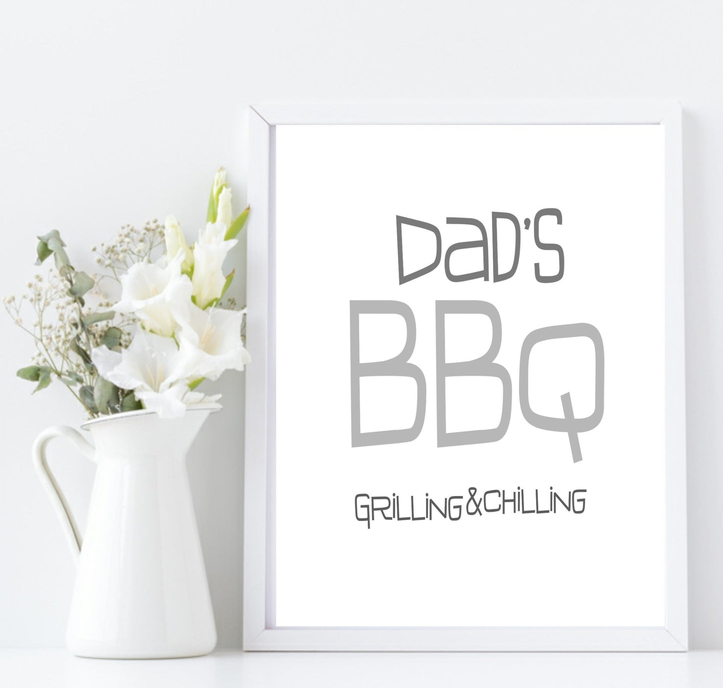 Dad's BBQ Print | Grilling & Chilling Wall Art | Customisable