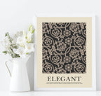 Dark Floral Wall Paper Print | Flower Garden Wall Art - Larosier Prints