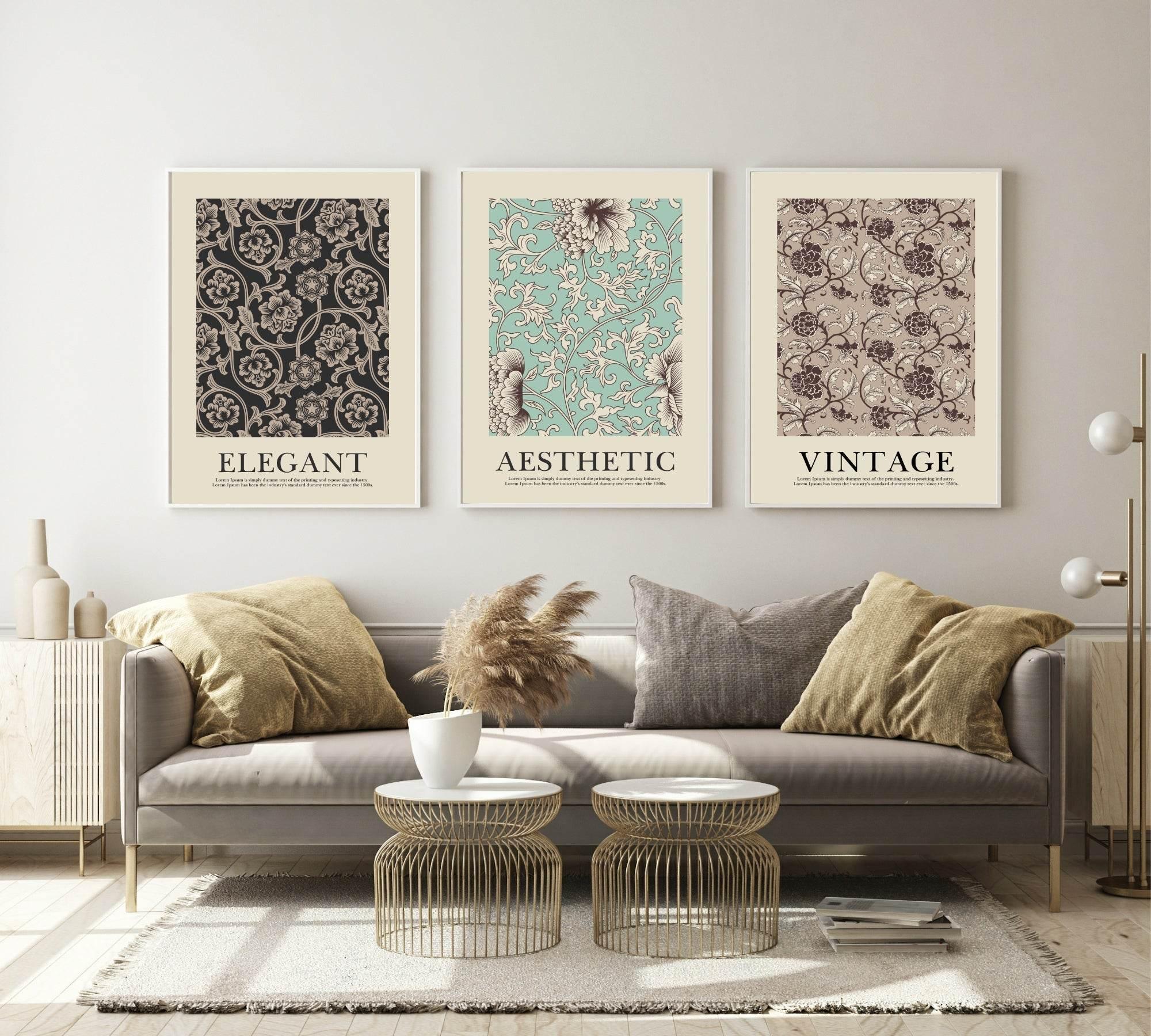 Dark Floral Wall Paper Print | Flower Garden Wall Art - Larosier Prints