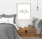 Dear Bed, I Love You Print | Bedroom Wall Art | Customisable - Larosier Prints