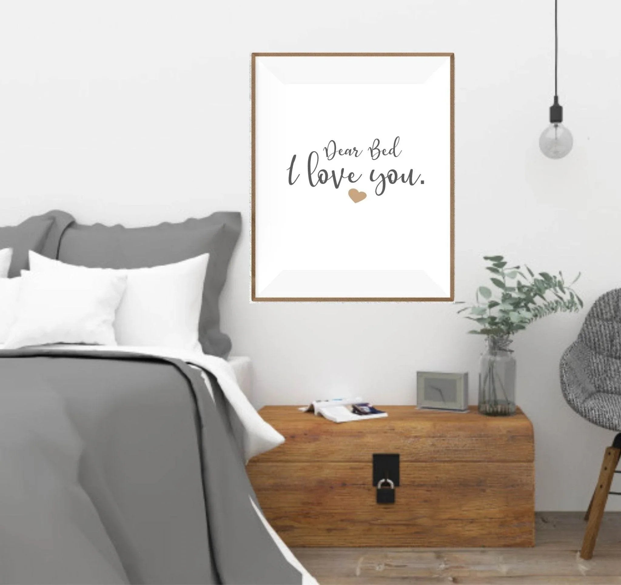Dear Bed, I Love You Print | Bedroom Wall Art | Customisable - Larosier Prints