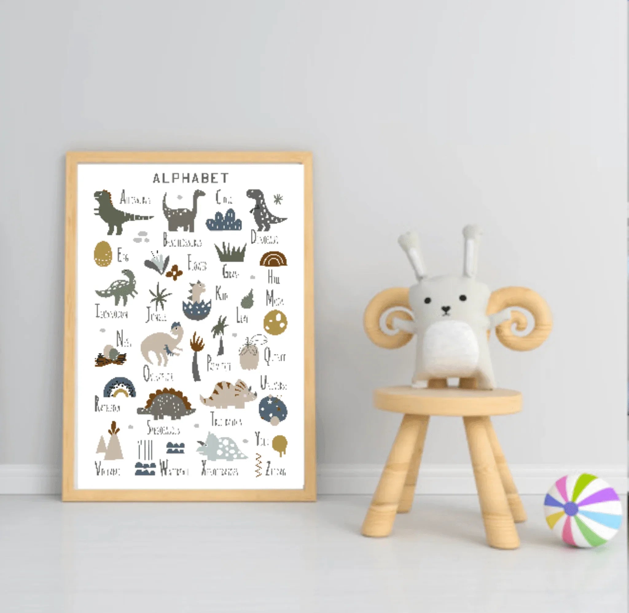 Dinosaur Alphabet Print | Kids Wall Art - Larosier Prints