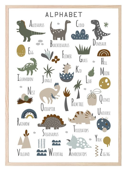 Dinosaur Alphabet Print | Kids Wall Art