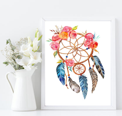 Dream Catcher Print | Whimsical Wall Art White