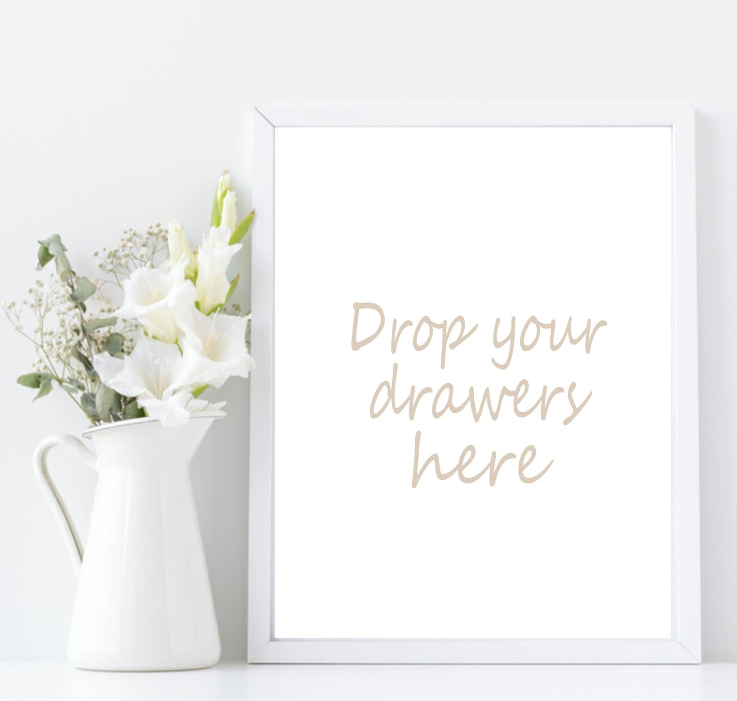 Drop Your Drawers Here Print | Laundry Utility Room Wall Art| Customisable