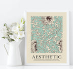 Duck Egg Blue Floral Wall Paper Print | Flower Garden Wall Art - Larosier Prints