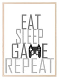 Eat Sleep GAME Repeat Print | Gamer Wall Art - Larosier Prints