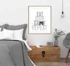 Eat Sleep GAME Repeat Print | Gamer Wall Art - Larosier Prints
