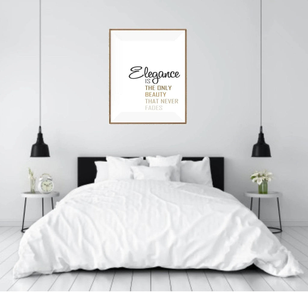 Elegance Is The Only Beauty That Never Fades Print | Fashion Dressing Room Wall Art | Customisable - Larosier Prints