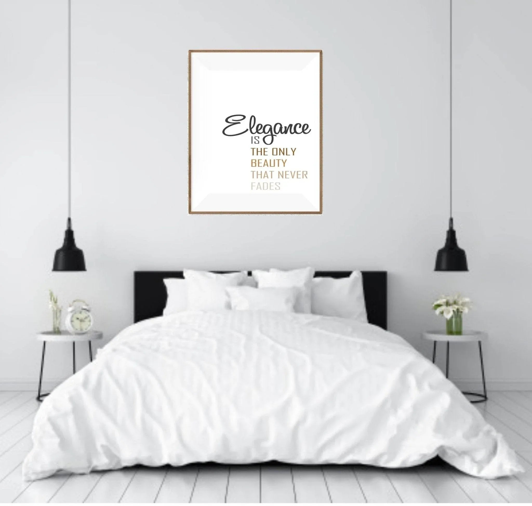 Elegance Is The Only Beauty That Never Fades Print | Fashion Dressing Room Wall Art | Customisable - Larosier Prints