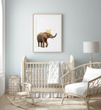 Elephant With Gold Crown Print | Animal Wall Art - Larosier Prints