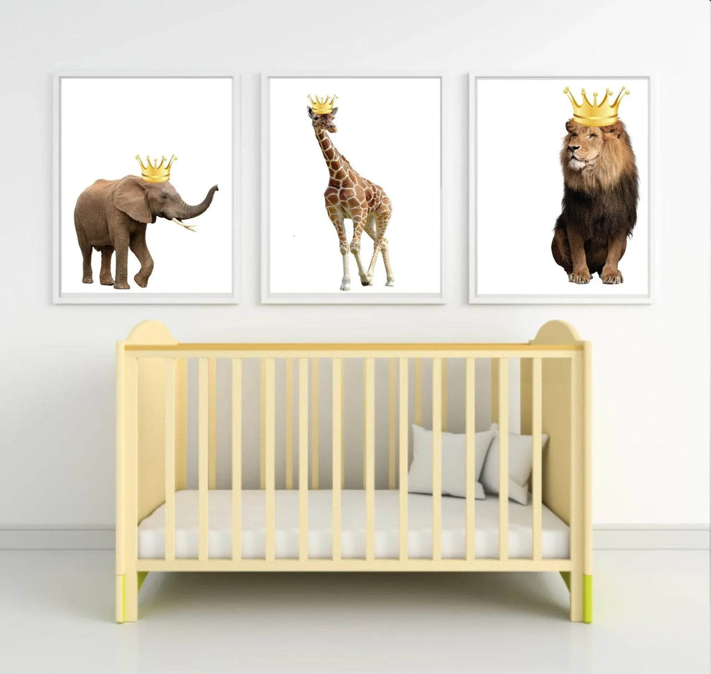 Elephant With Gold Crown Print | Animal Wall Art - Larosier Prints