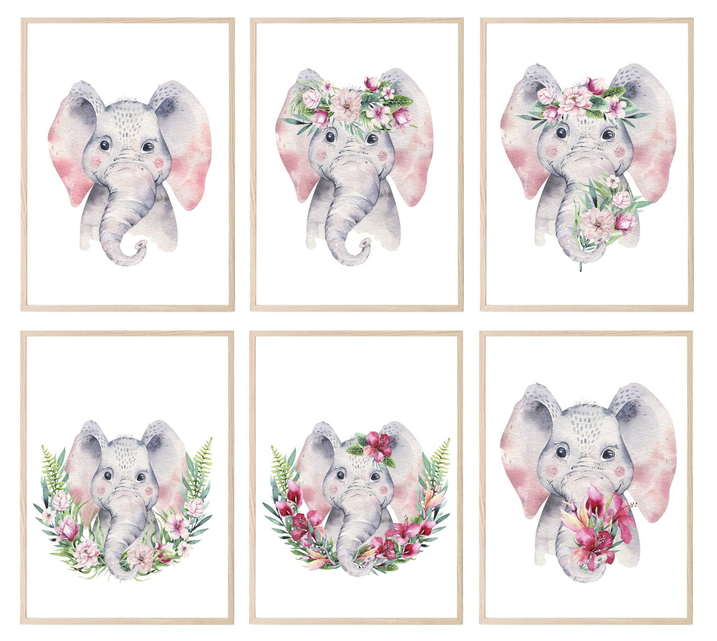 Collection Of Emmie The Elephant Prints | Kids Animal Wall Art