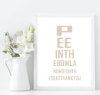 Eye Test Print | Bathroom Toilet Humour Wall Art | Customisable - Larosier Prints
