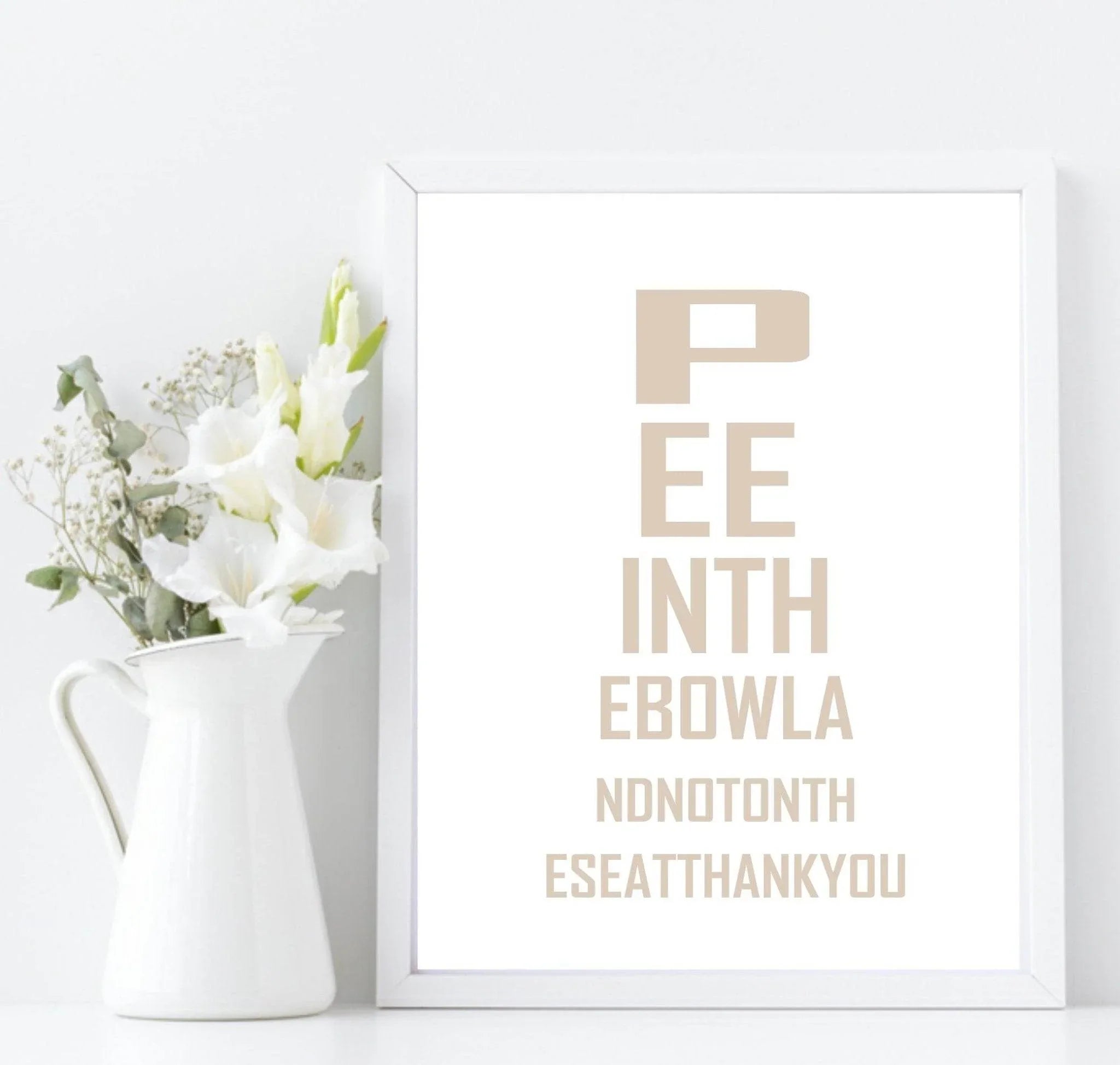 Eye Test Print | Bathroom Toilet Humour Wall Art | Customisable - Larosier Prints