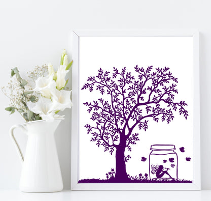 Fairy In A Jar Print | Kids Wall Art