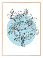 Floral Circle Print | Colour Block Wall Art | Various Colours Available - Larosier Prints