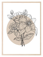 Floral Circle Print | Colour Block Wall Art | Various Colours Available - Larosier Prints