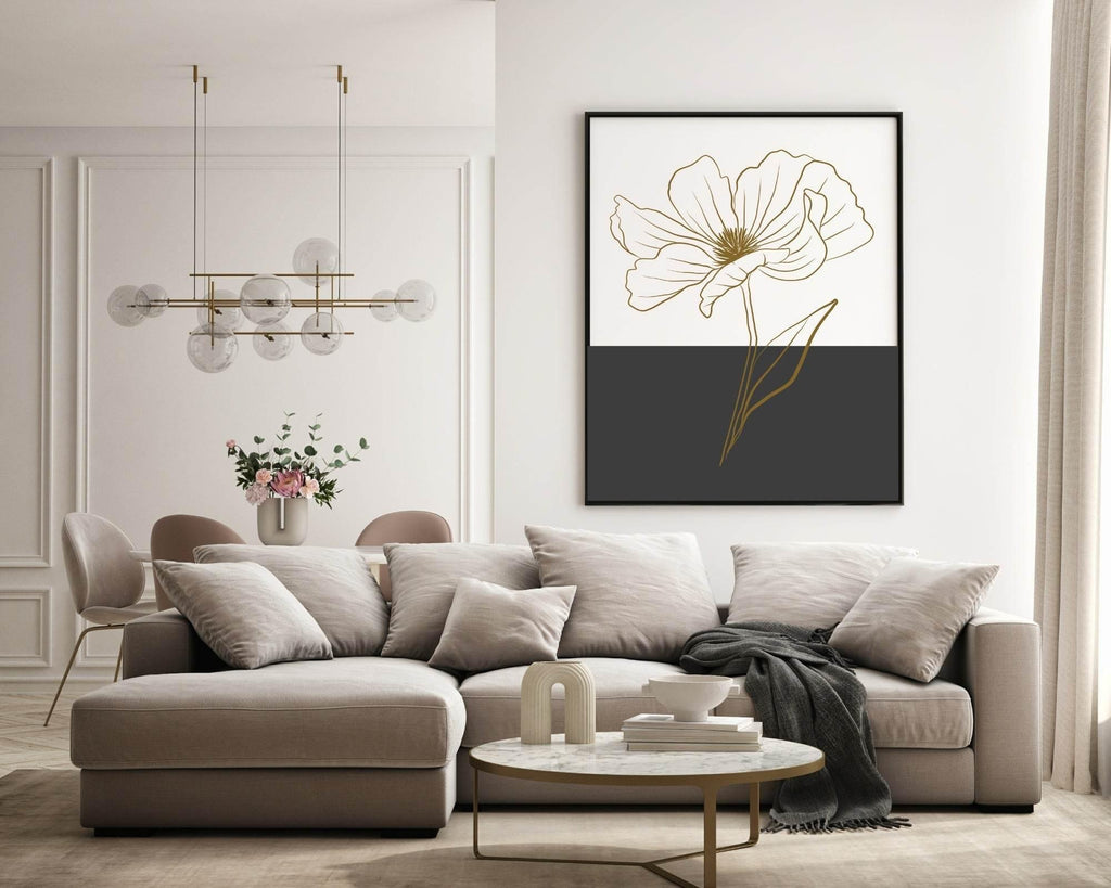 Floral Colour Block Wall Art Prints | Various Colours Available - Larosier Prints