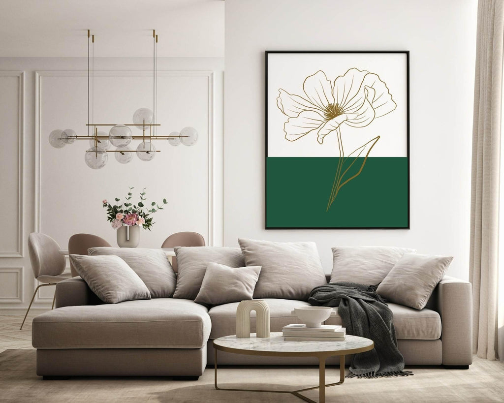 Floral Colour Block Wall Art Prints | Various Colours Available - Larosier Prints