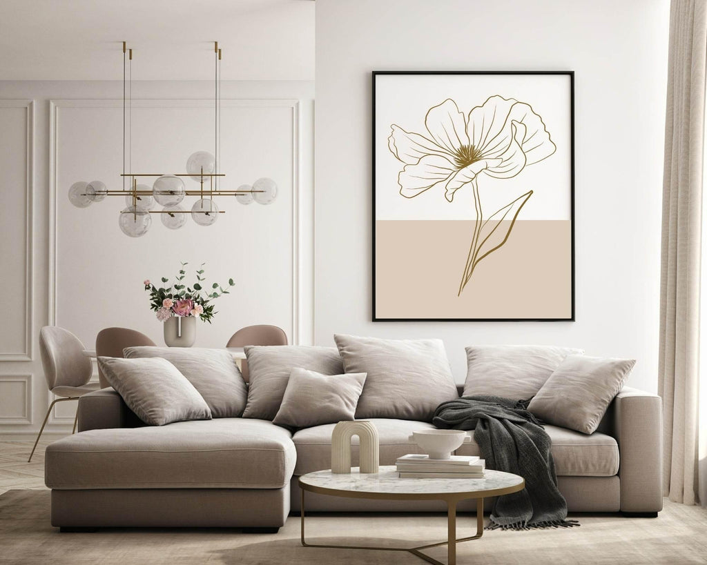 Floral Colour Block Wall Art Prints | Various Colours Available - Larosier Prints