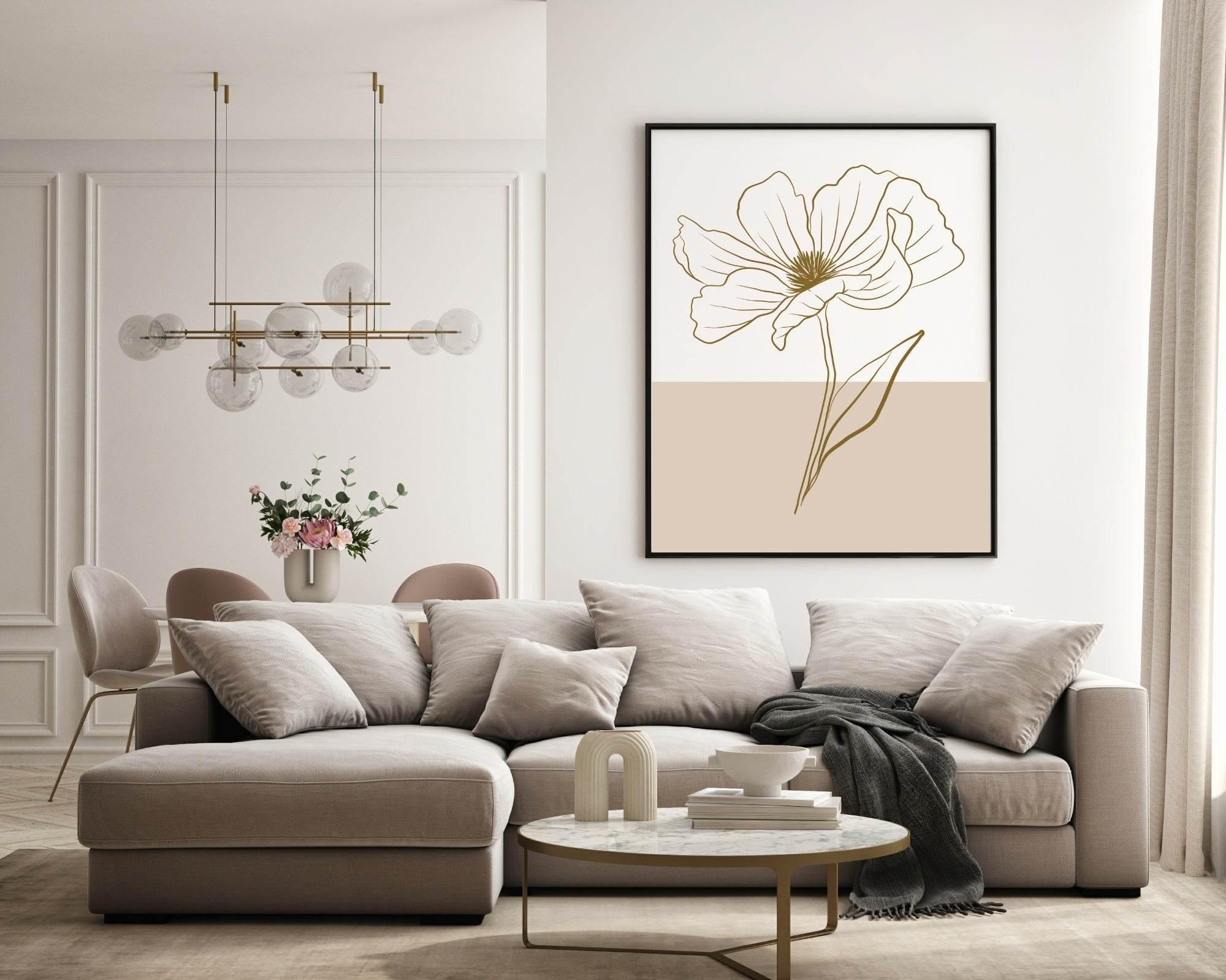 Floral Colour Block Wall Art Prints | Various Colours Available - Larosier Prints