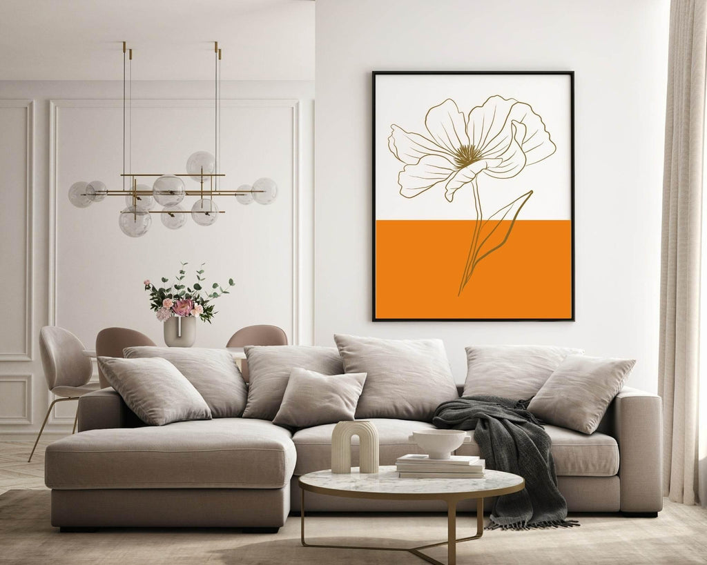 Floral Colour Block Wall Art Prints | Various Colours Available - Larosier Prints