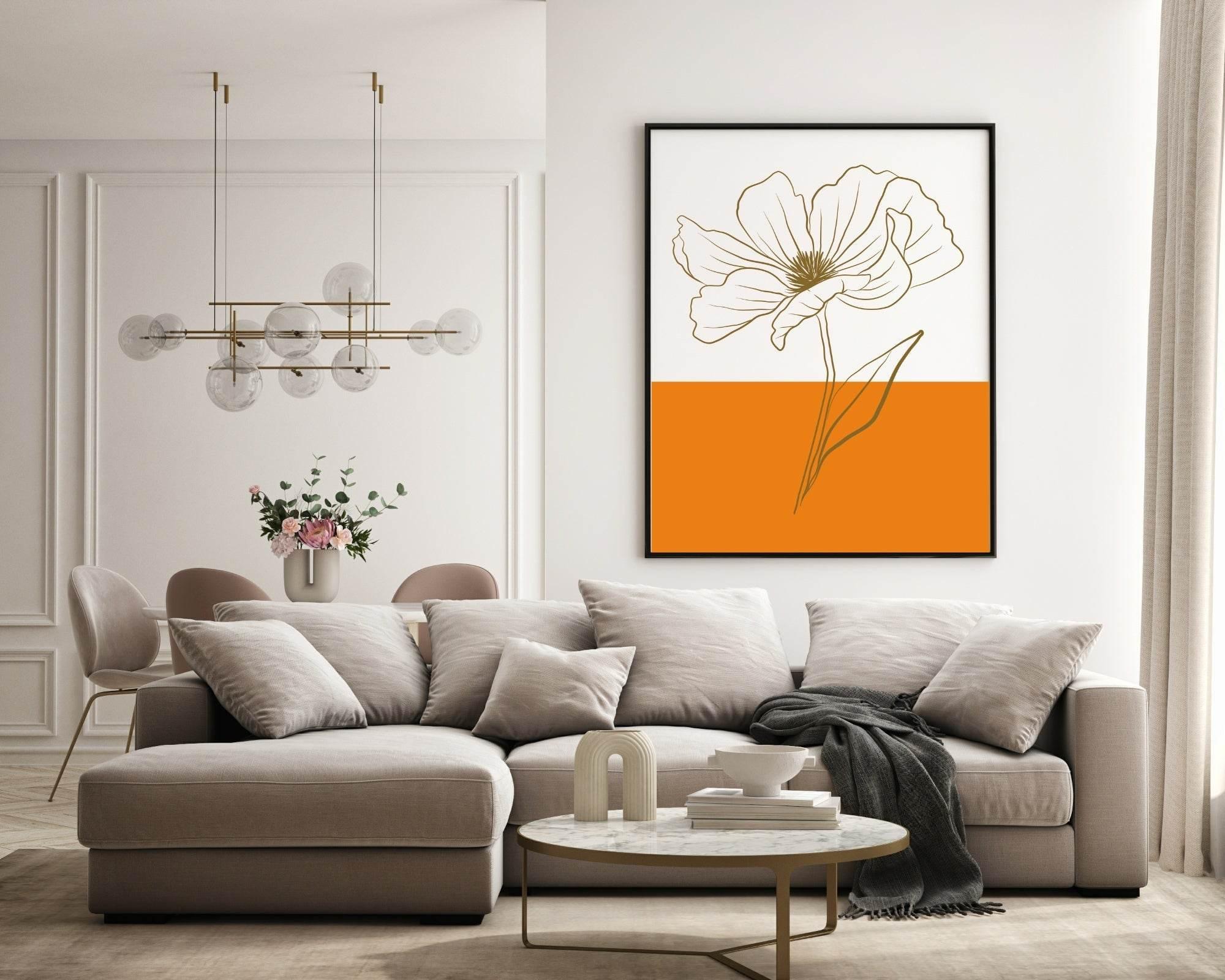 Floral Colour Block Wall Art Prints | Various Colours Available - Larosier Prints