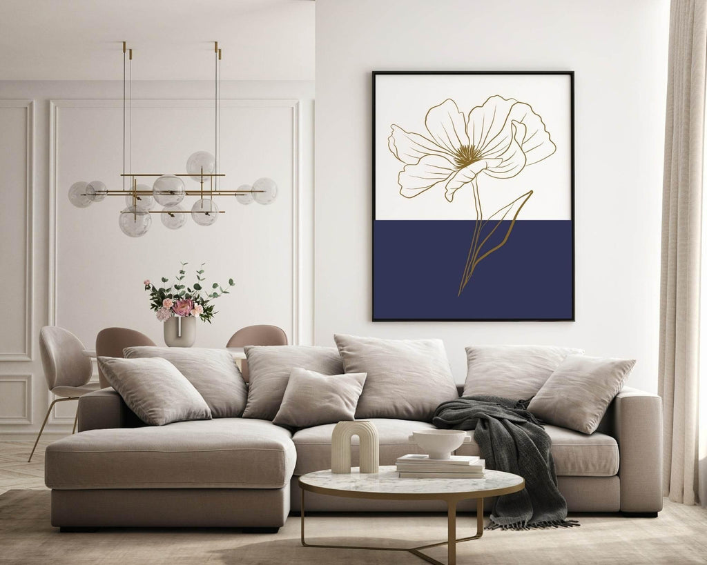 Floral Colour Block Wall Art Prints | Various Colours Available - Larosier Prints