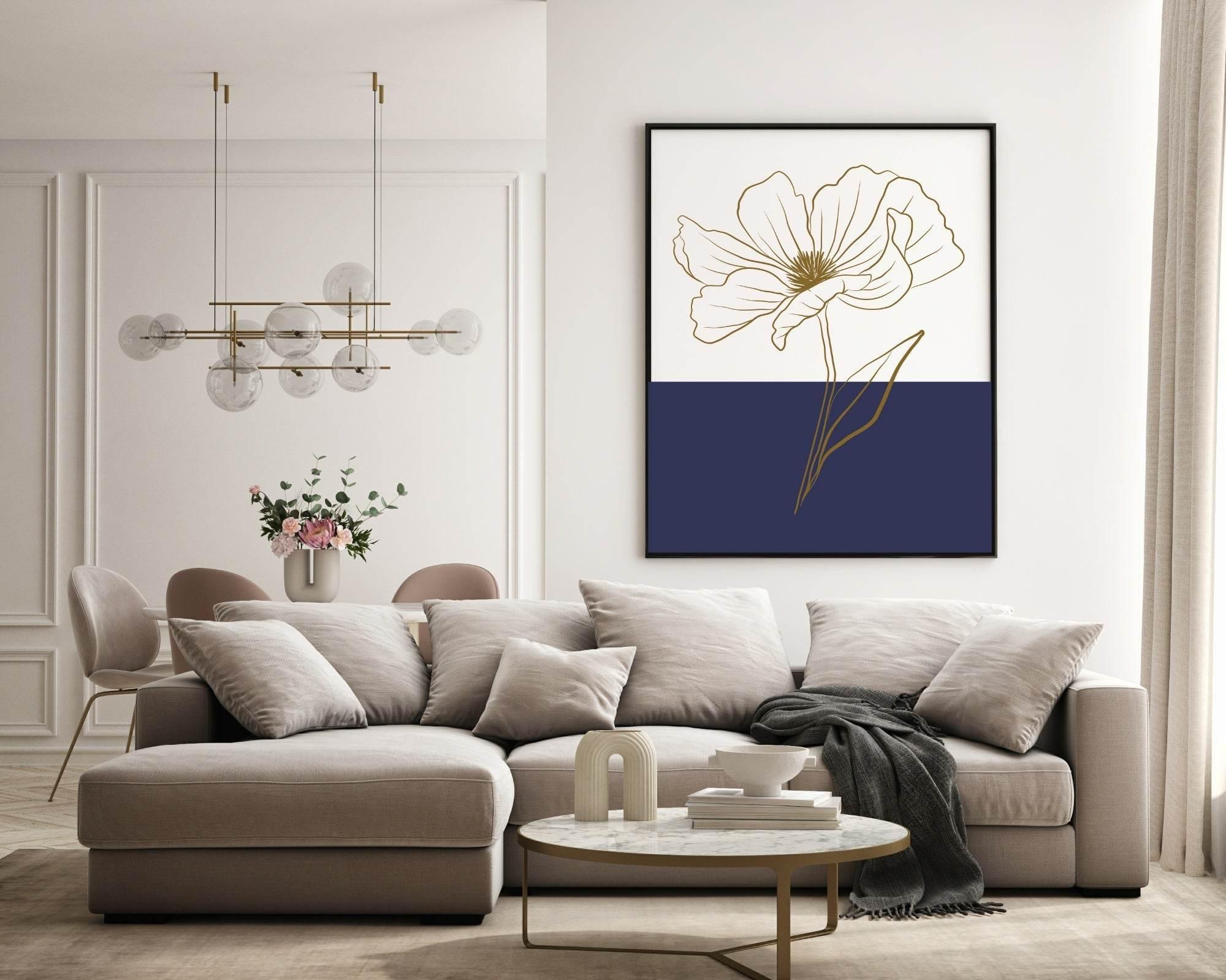 Floral Colour Block Wall Art Prints | Various Colours Available - Larosier Prints