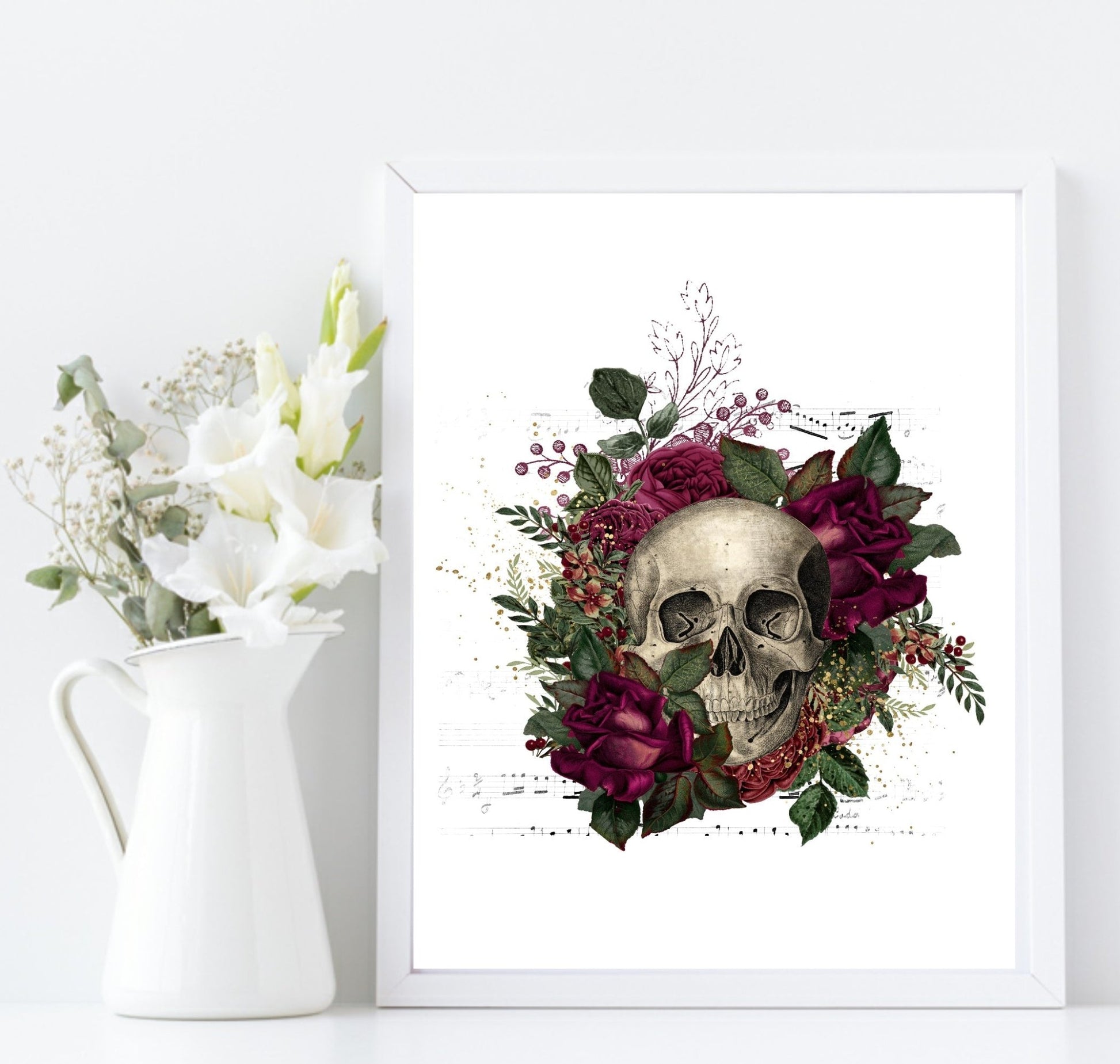 Floral Skull Prints | Collection Of Sugar Skulls Wall Art