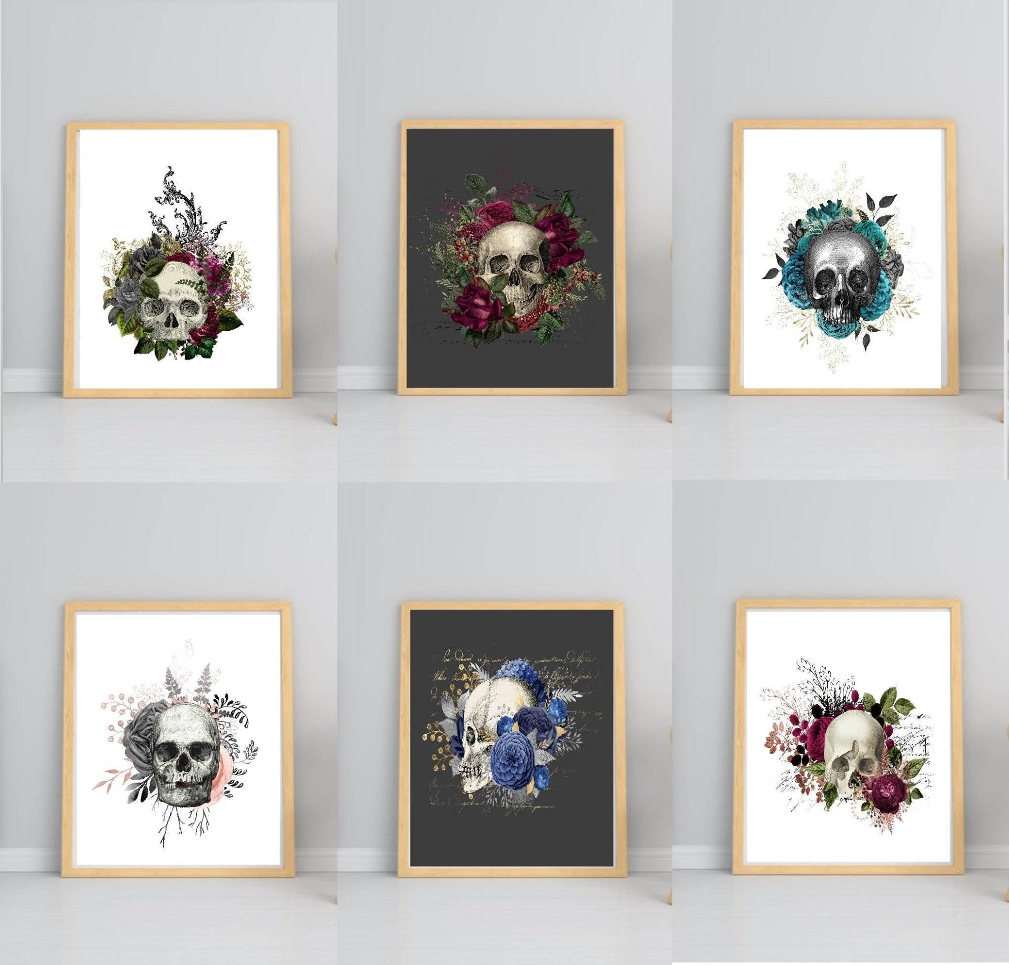 Floral Skull Prints | Collection Of Sugar Skulls Wall Art - Larosier Prints