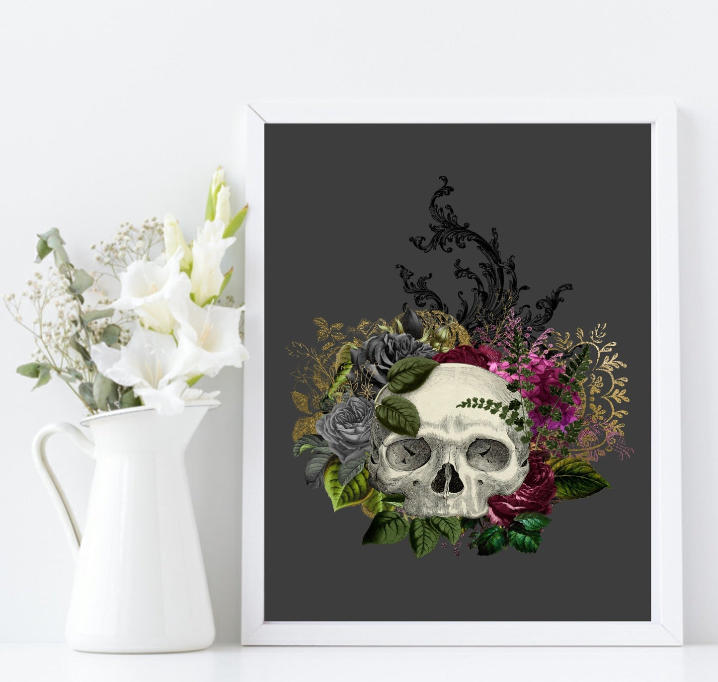 Floral Skull Prints | Collection Of Sugar Skulls Wall Art