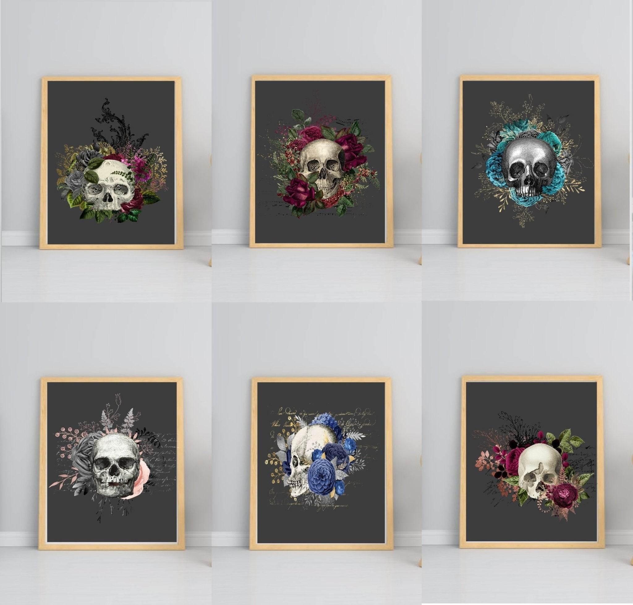 Floral Skull Prints | Collection Of Sugar Skulls Wall Art - Larosier Prints