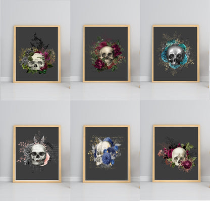 Floral Skull Prints | Collection Of Sugar Skulls Wall Art