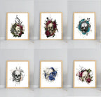 Floral Skull Prints | Collection Of Sugar Skulls Wall Art - Larosier Prints