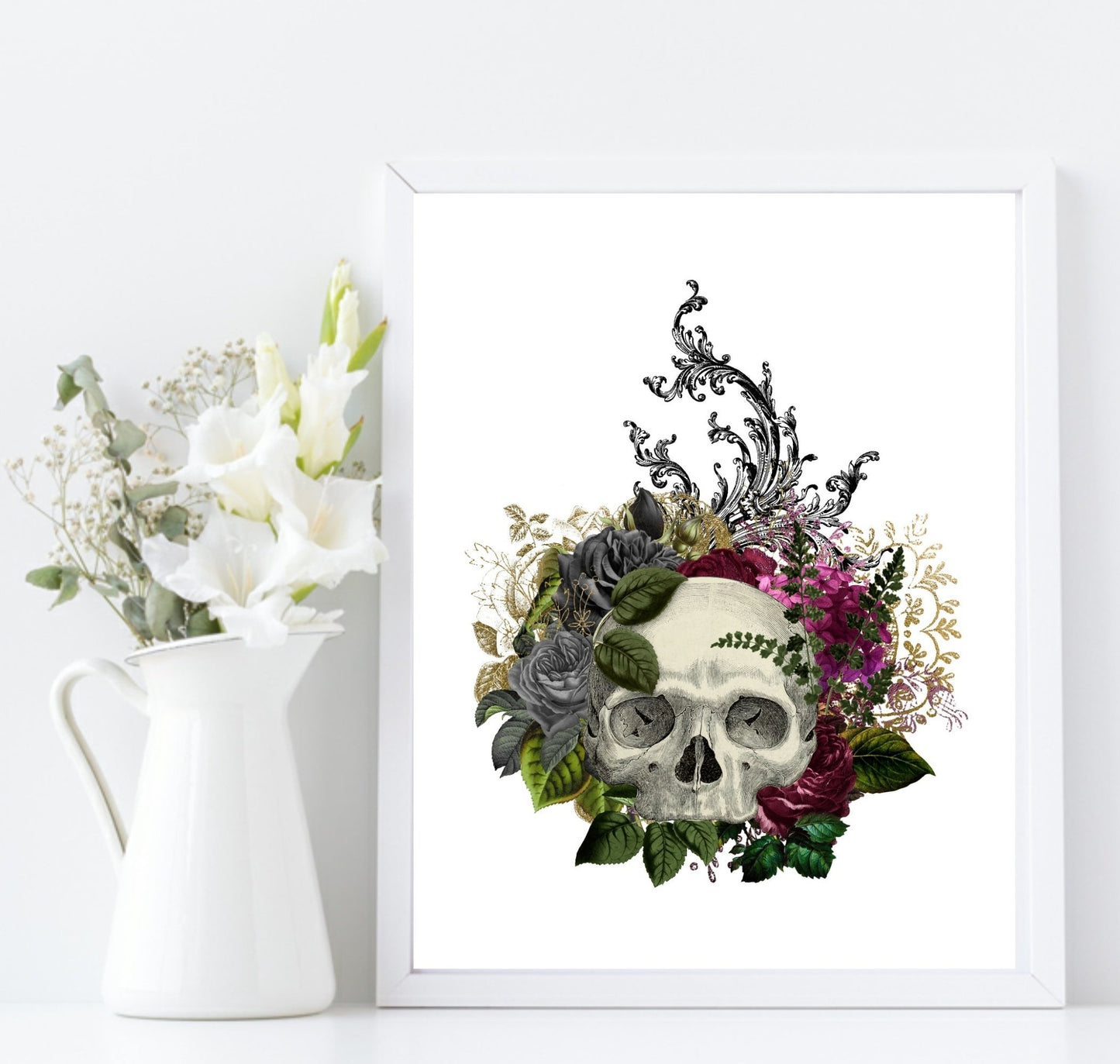 Floral Skull Prints | Collection Of Sugar Skulls Wall Art