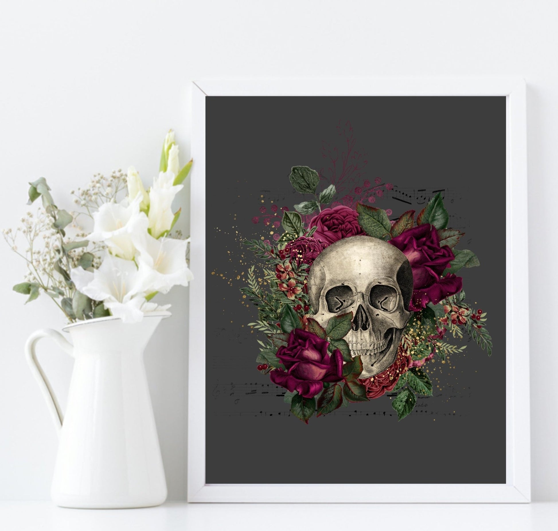 Floral Skull Prints | Collection Of Sugar Skulls Wall Art