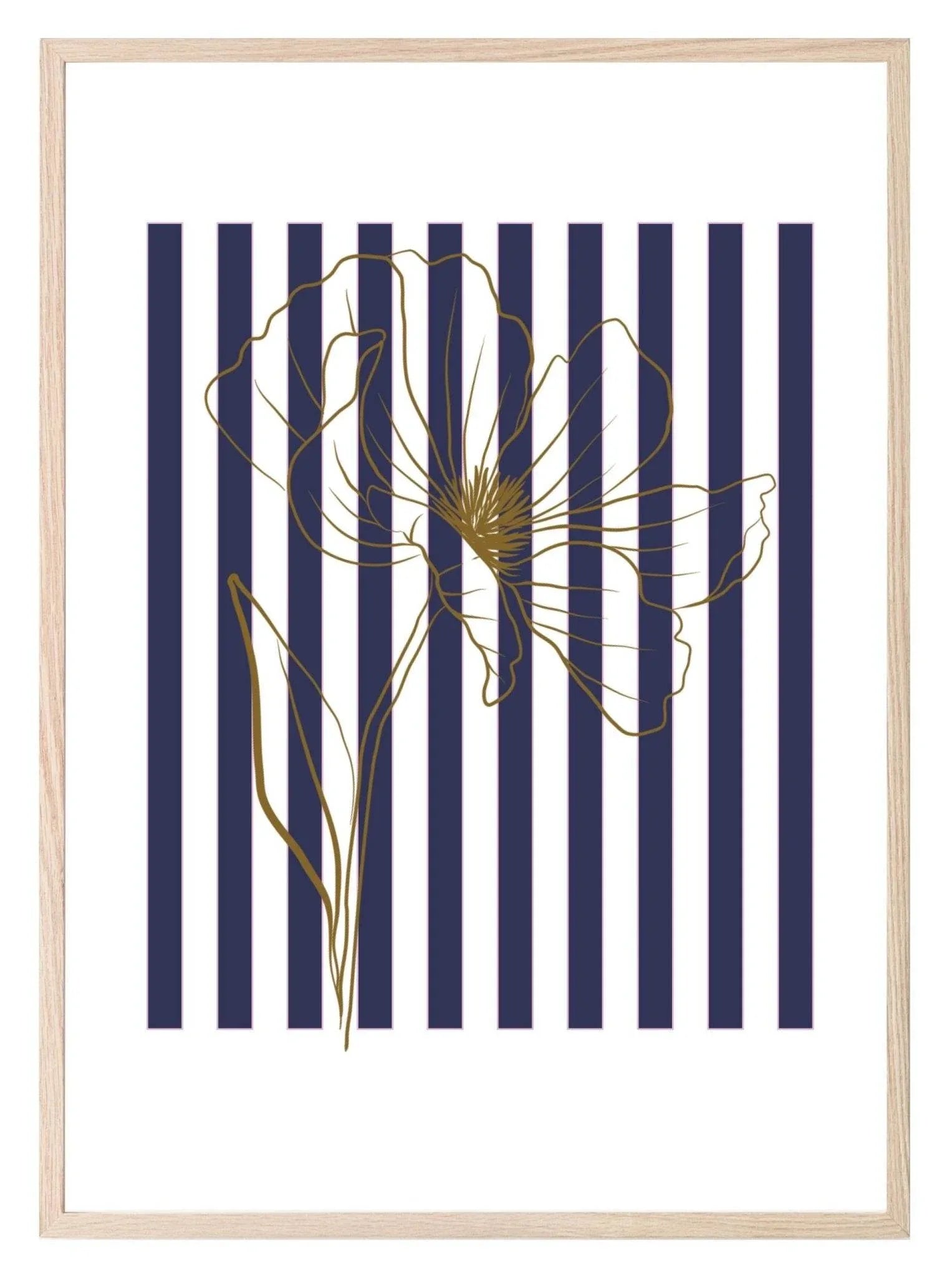 Floral Stripes Wall Art Prints | Various Colours Available - Larosier Prints