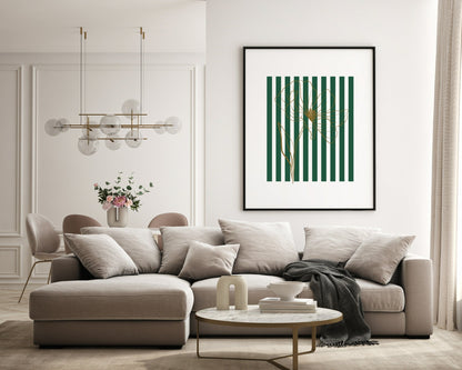 Floral Stripes Wall Art Prints | Various Colours Available