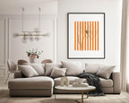 Floral Stripes Wall Art Prints | Various Colours Available - Larosier Prints