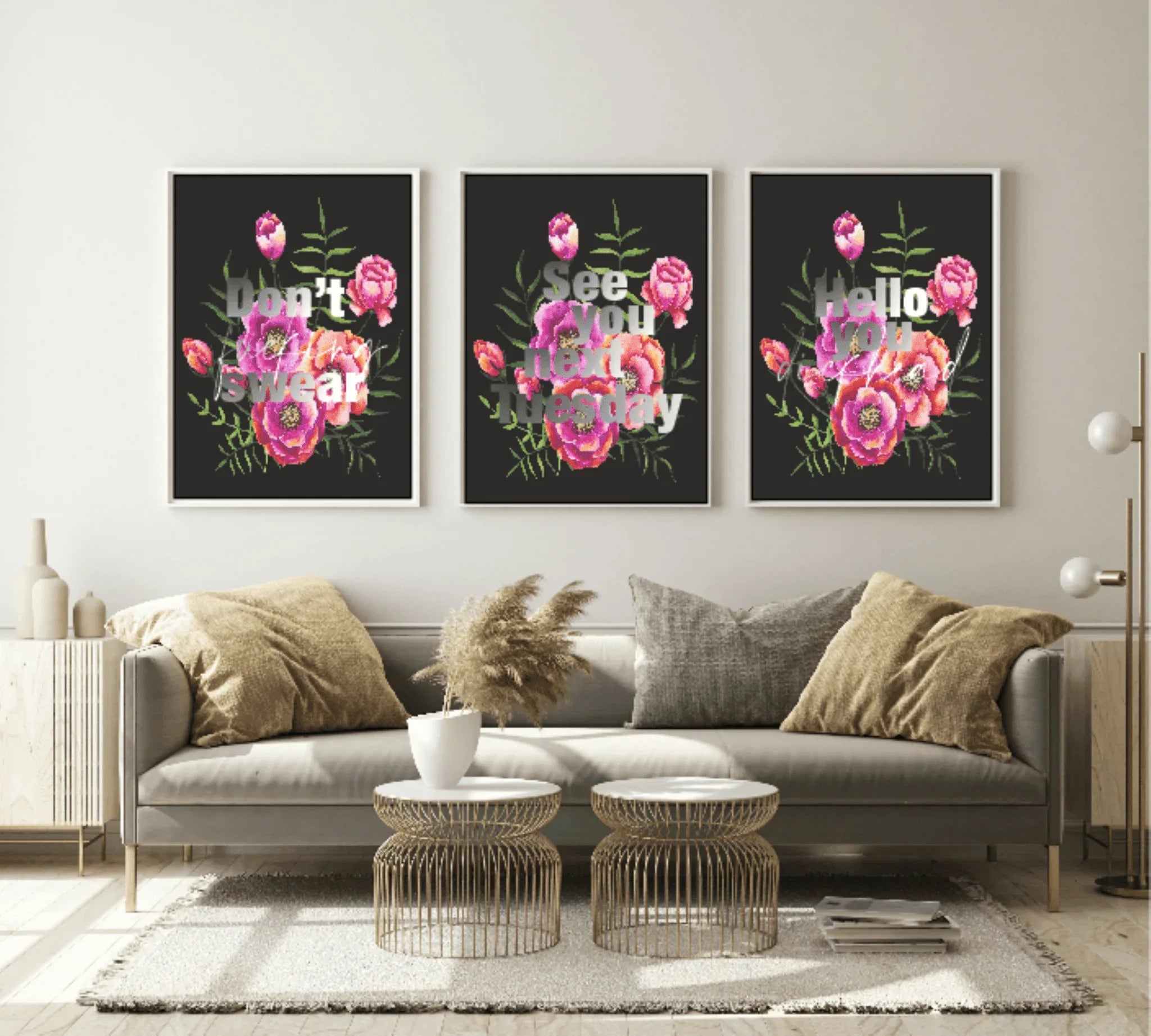 Floral Sweary Print | Hello You Wall Art - Larosier Prints