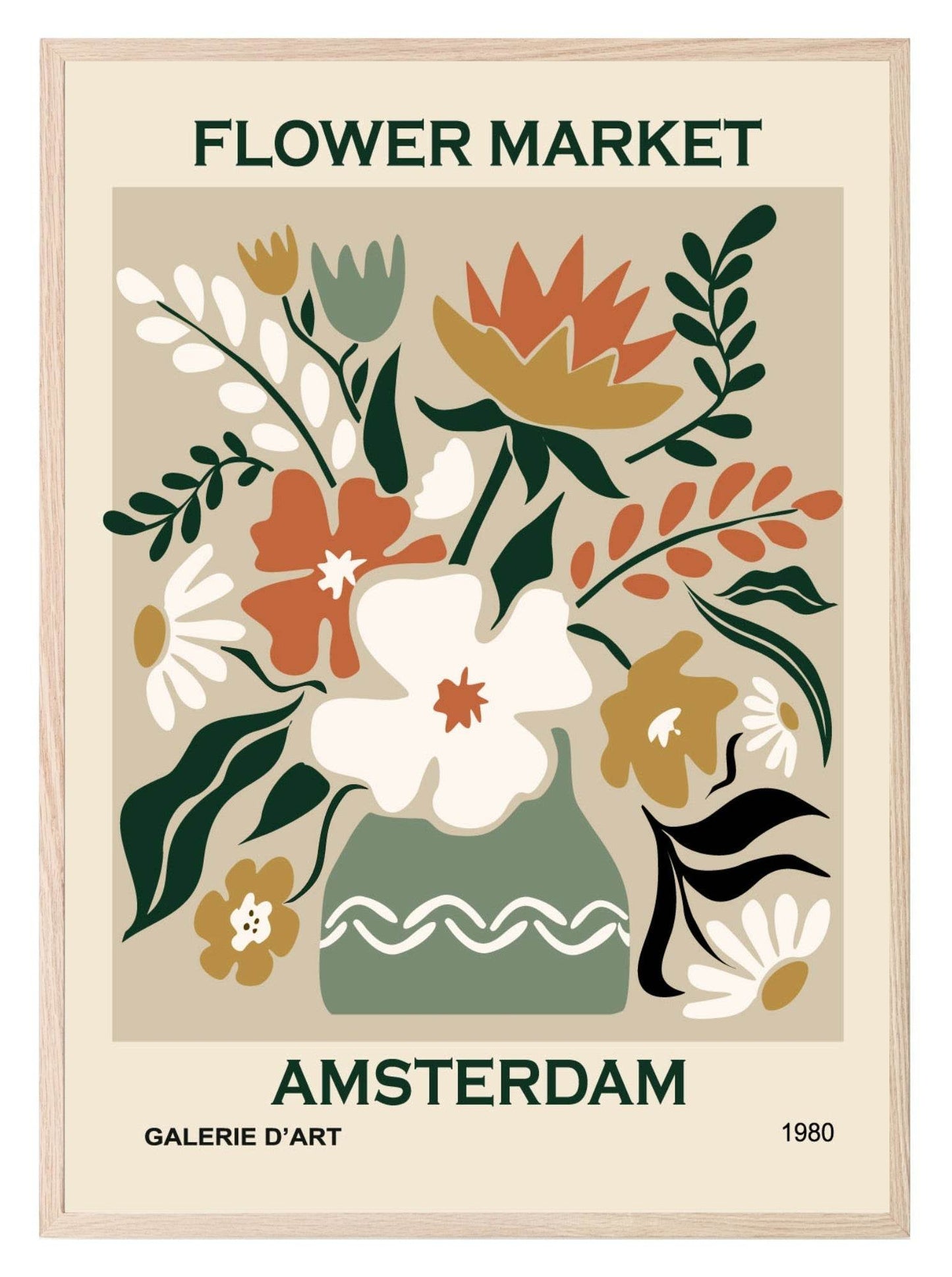 Flower Market Amsterdam Print | Modern Floral Wall Art