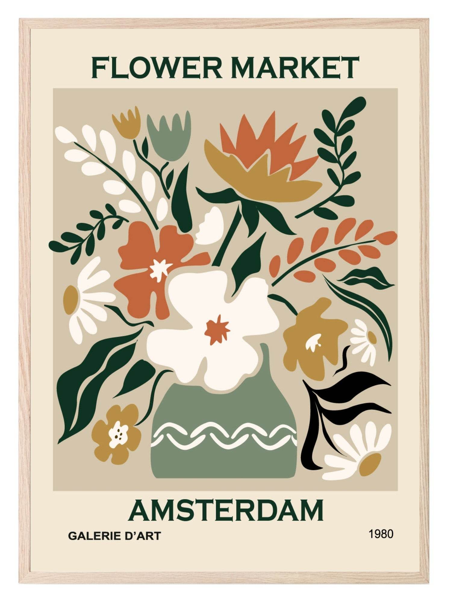 Flower Market Amsterdam Print | Modern Floral Wall Art