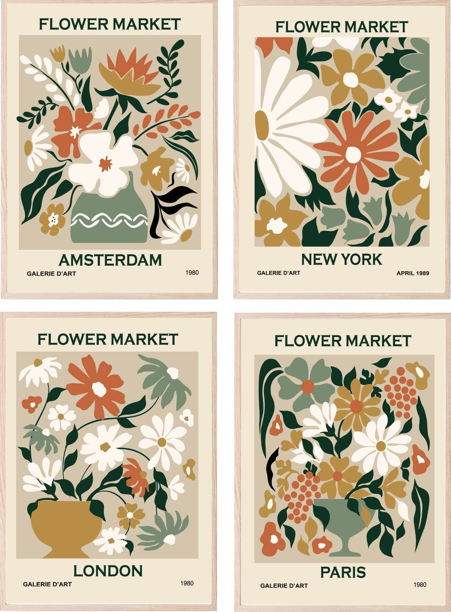 Flower Market Amsterdam Print | Modern Floral Wall Art