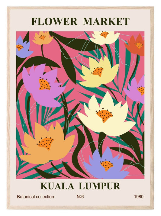 Flower Market Kuala Lumpur Print | Modern Floral Wall Art