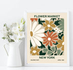Flower Market New York Print | Modern Floral Wall Art - Larosier Prints