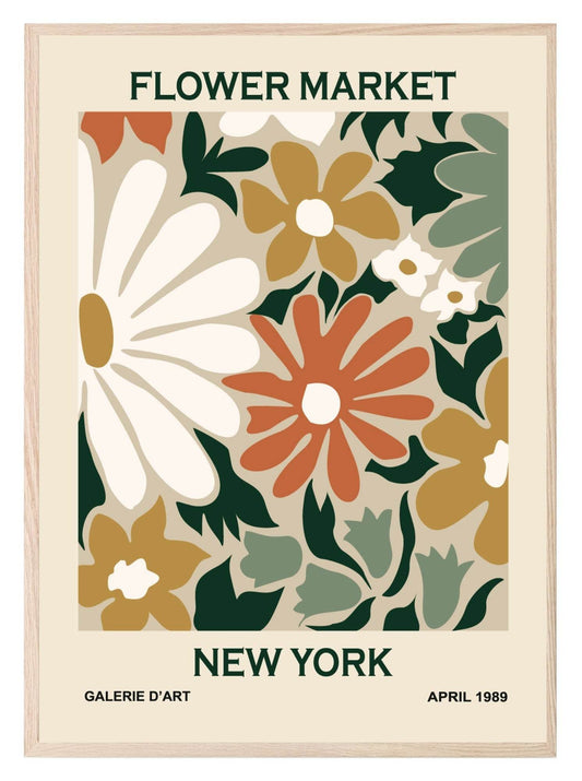 Flower Market New York Print | Modern Floral Wall Art