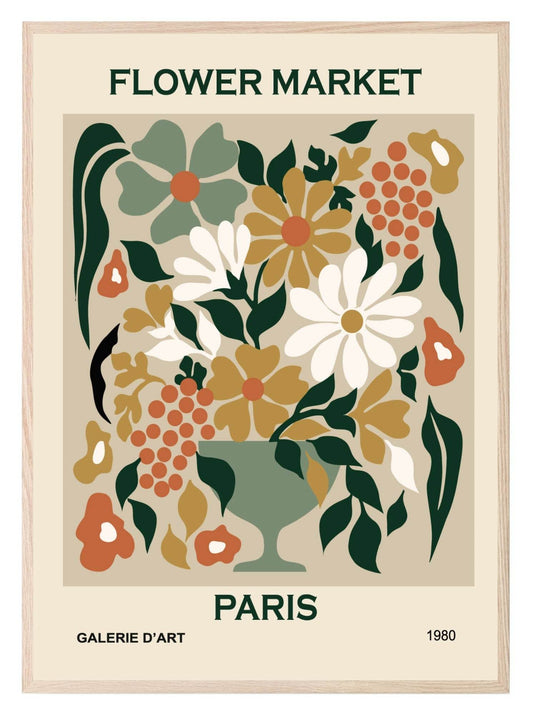 Flower Market Paris Print | Modern Floral Wall Art