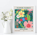 Flower Market Singapore Print | Modern Floral Wall Art - Larosier Prints